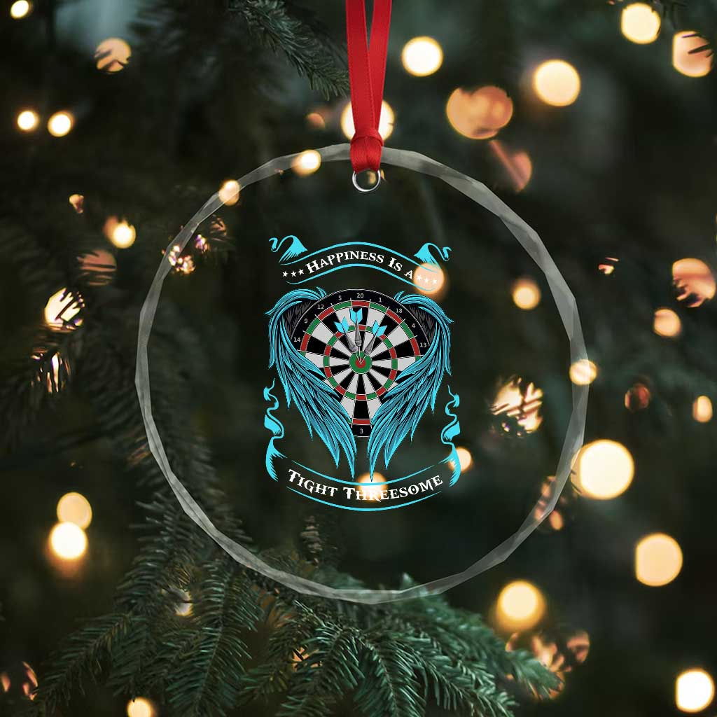 Dart Player Sport Crystal Glass Ornament Darts Happiness Is A Tight Threesome TS12 Print Your Wear