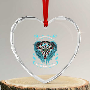 Dart Player Sport Heart Crystal Glass Ornament Darts Happiness Is A Tight Threesome TS12 Transparent Glass 3'' Heart Print Your Wear