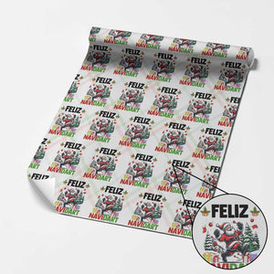 Dartist Feliz Navidart Wrapping Paper Roll Funny Santa Running From Darts Christmas Gift TS12 Christmas Plaid Print Your Wear