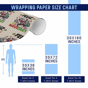 Dartist Feliz Navidart Wrapping Paper Roll Funny Santa Running From Darts Christmas Gift TS12 Print Your Wear