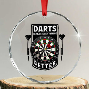 Darts Makes Everything Better Crystal Glass Ornament Darts Lover Gift TS12 Transparent Glass 3'' Circle Print Your Wear