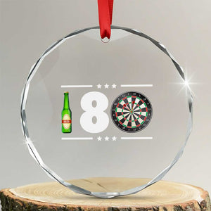Darts Master 180 And Beer Crystal Glass Ornament Funny Bullseye Shooter Gift TS12 Transparent Glass 3'' Circle Print Your Wear