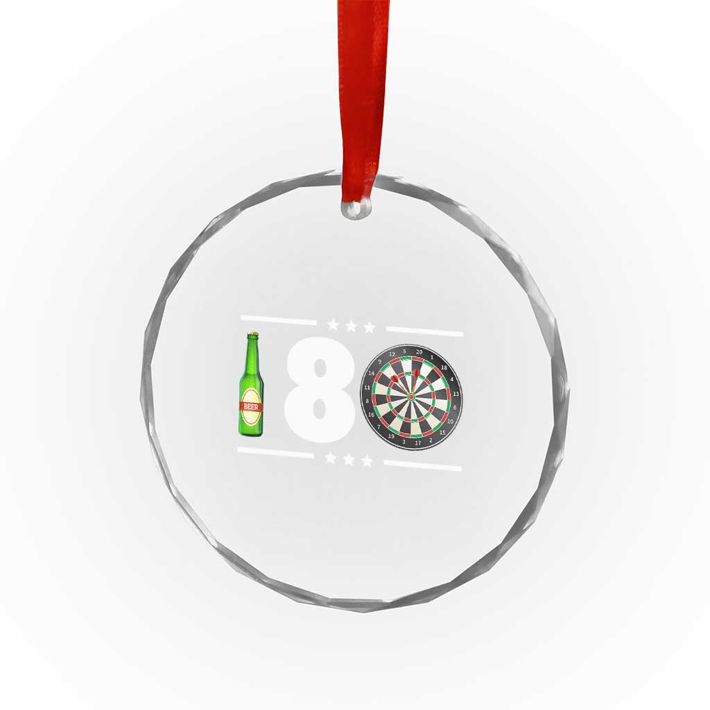 Darts Master 180 And Beer Crystal Glass Ornament Funny Bullseye Shooter Gift TS12 Print Your Wear