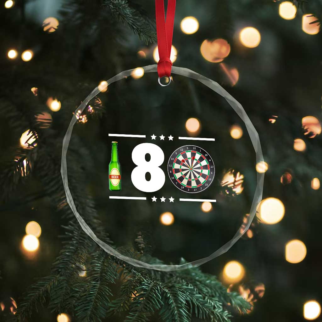 Darts Master 180 And Beer Crystal Glass Ornament Funny Bullseye Shooter Gift TS12 Print Your Wear