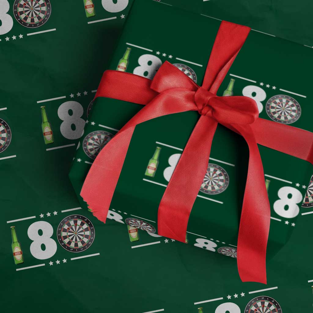 Darts Master 180 And Beer Wrapping Paper Roll Funny Bullseye Shooter Gift TS12 Green Print Your Wear