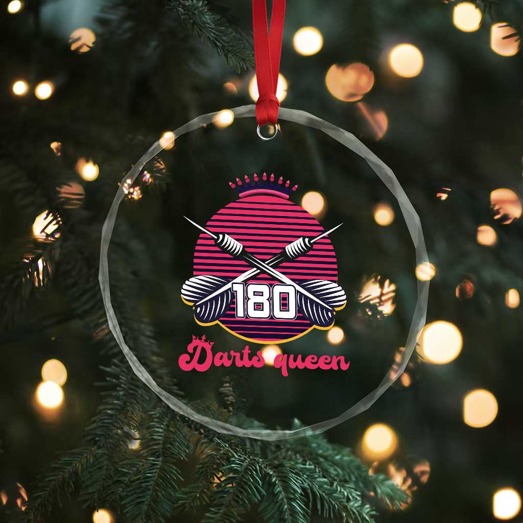 Darts Queen 180 Max Score Crystal Glass Ornament Funny Bullseye Shooter Gift TS12 Print Your Wear
