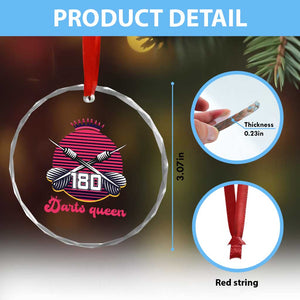 Darts Queen 180 Max Score Crystal Glass Ornament Funny Bullseye Shooter Gift TS12 Print Your Wear