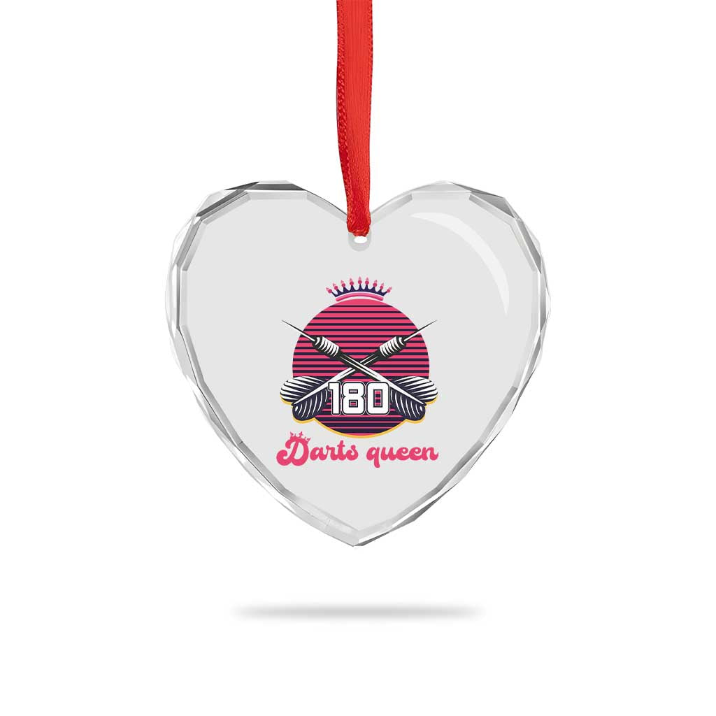 Darts Queen 180 Max Score Heart Crystal Glass Ornament Funny Bullseye Shooter Gift TS12 Print Your Wear