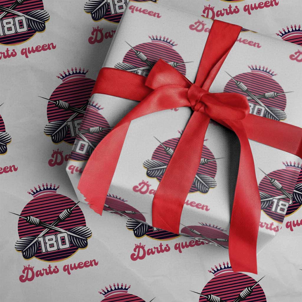 Darts Queen 180 Max Score Wrapping Paper Roll Funny Bullseye Shooter Gift TS12 White Print Your Wear