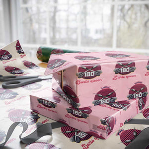 Darts Queen 180 Max Score Wrapping Paper Roll Funny Bullseye Shooter Gift TS12 Light Pink Print Your Wear