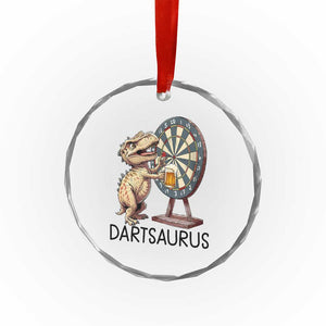Dartsaurus Crystal Glass Ornament Funny Dinosaur Dart Player Gift TS12 Print Your Wear