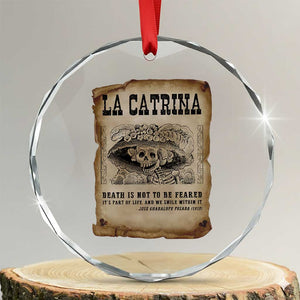 Day Of The Dead Crystal Glass Ornament La Calavera Garbancera TS14 Transparent Glass 3'' Circle Print Your Wear