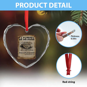 Day Of The Dead Heart Crystal Glass Ornament La Calavera Garbancera TS14 Print Your Wear