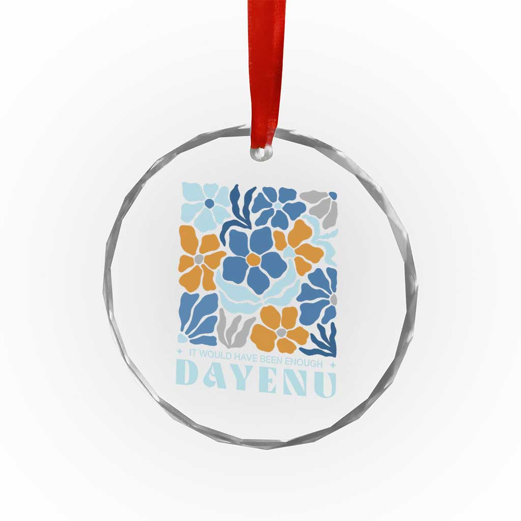 Dayenu Passover Jewish Holiday Floral Retro Crystal Glass Ornament It Would Have Been Enough Meaningful Seder Gift TS02 Print Your Wear