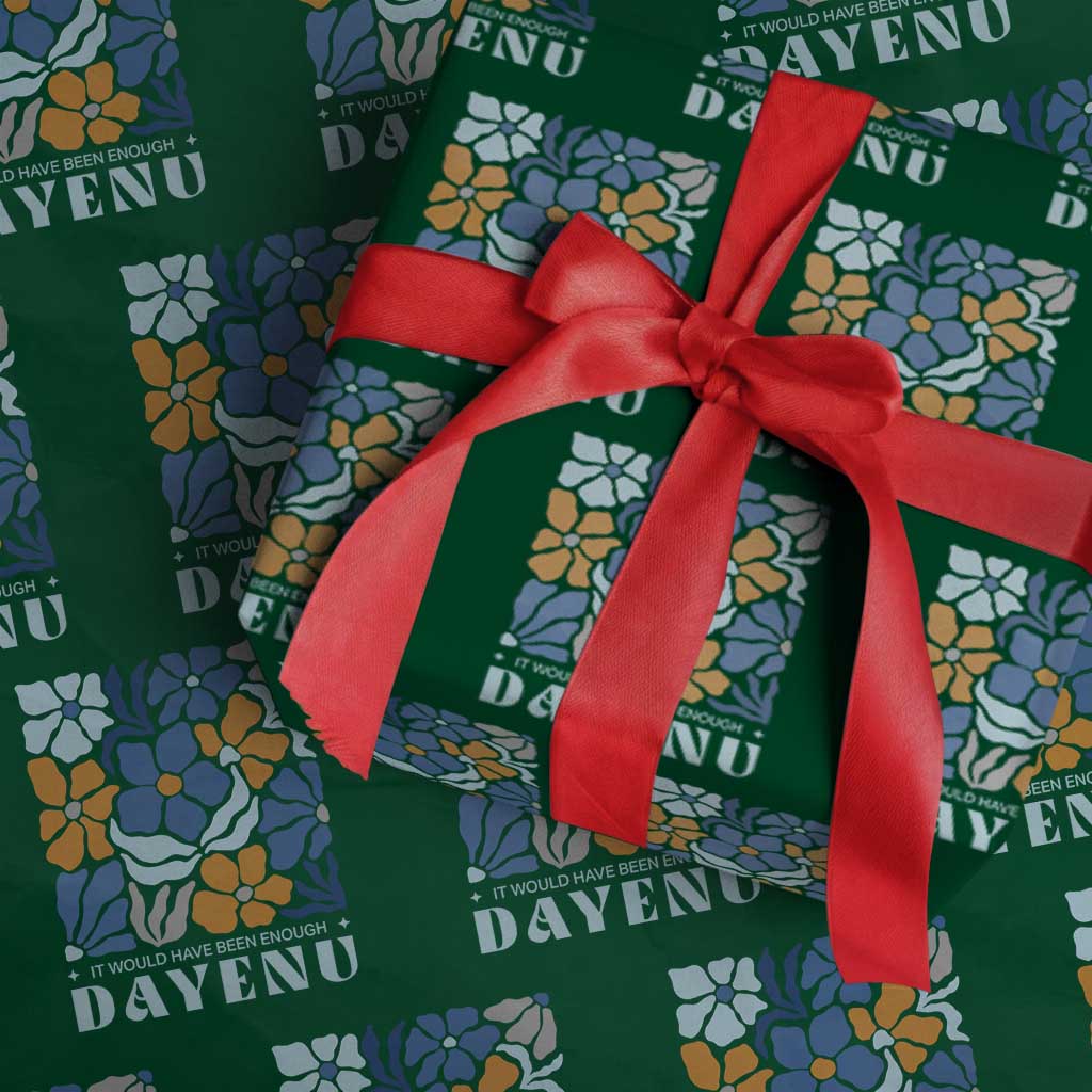Dayenu Passover Jewish Holiday Floral Retro Wrapping Paper Roll It Would Have Been Enough Meaningful Seder Gift TS02 Green Print Your Wear