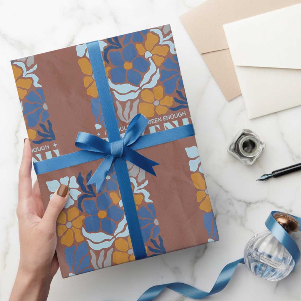 Dayenu Passover Jewish Holiday Floral Retro Wrapping Paper Roll It Would Have Been Enough Meaningful Seder Gift TS02 Mocha Print Your Wear