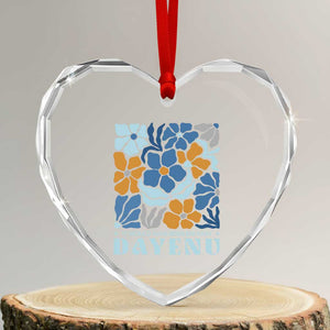 Dayenu Passover Jewish Holiday Floral Retro Heart Crystal Glass Ornament It Would Have Been Enough Meaningful Seder Gift TS02 Transparent Glass 3'' Heart Print Your Wear