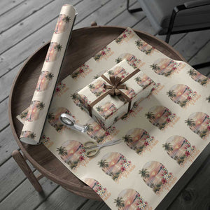 Daytona Beach Florida Wrapping Paper Roll Tropical Palm Tree Ocean Travel Gift