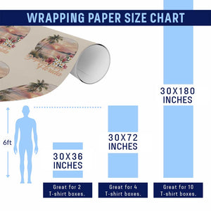 Daytona Beach Florida Wrapping Paper Roll Tropical Palm Tree Ocean Travel Gift