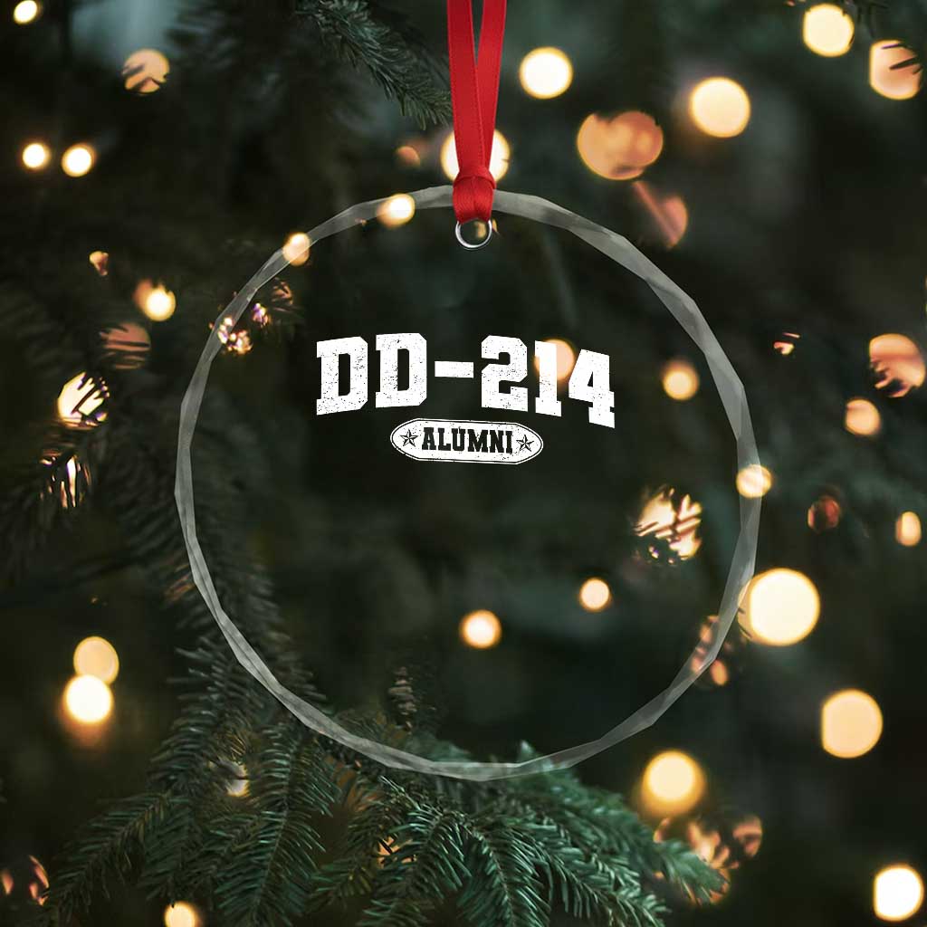 DD-214 Alumni Crystal Glass Ornament US Army Pride Military Veteran Retired TS10 Print Your Wear