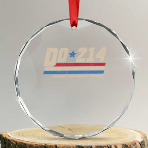 DD-214 Crystal Glass Ornament Armed Forces Military Alumni Vintage Veteran TS10 Transparent Glass 3'' Circle Print Your Wear