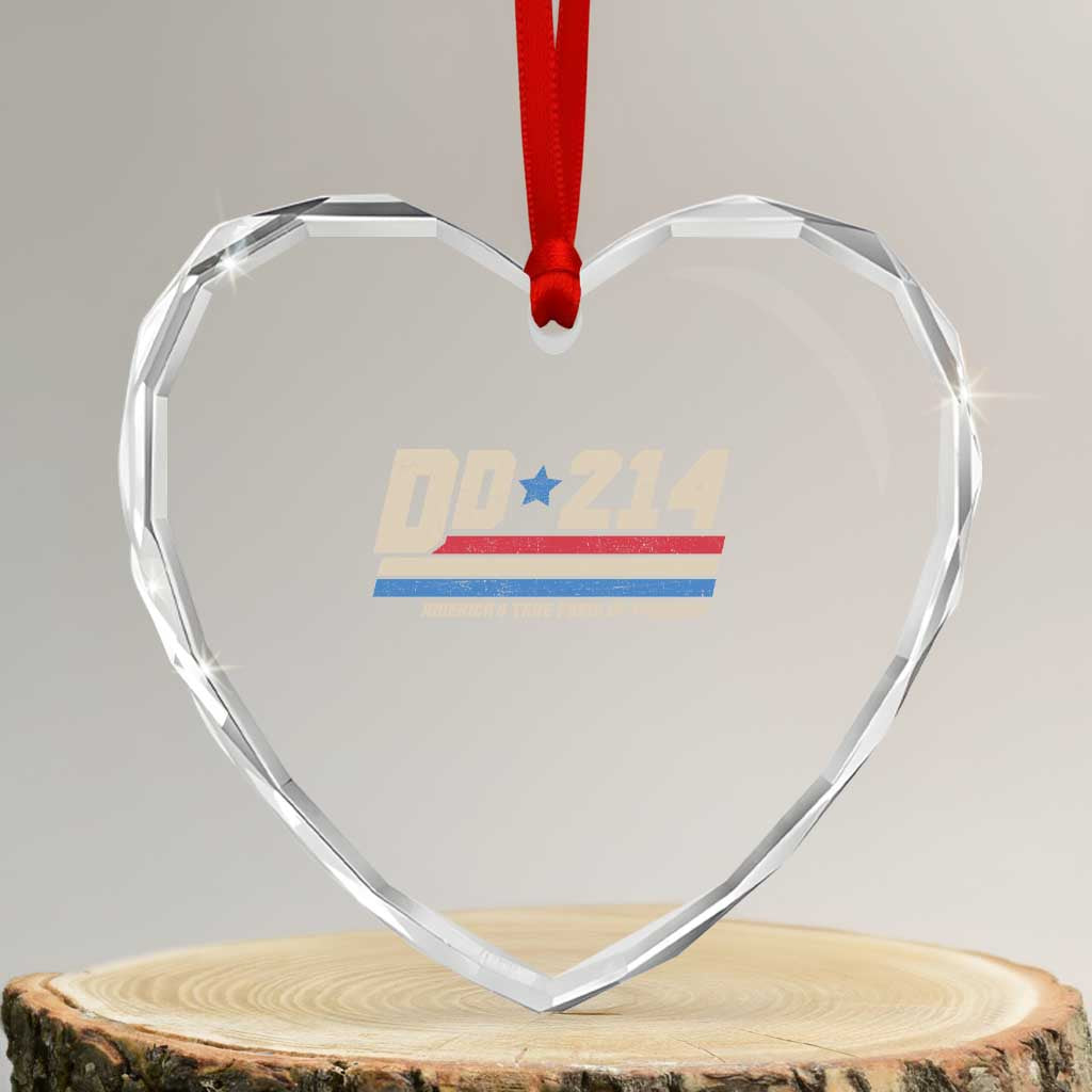 DD-214 Heart Crystal Glass Ornament Armed Forces Military Alumni Vintage Veteran TS10 Transparent Glass 3'' Heart Print Your Wear