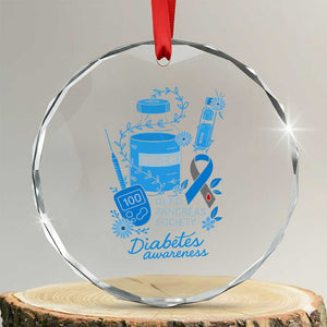 Dead Pancreas Society Crystal Glass Ornament Funny Diabetes Awareness Insulin T1D Support TS10 Transparent Glass 3'' Circle Print Your Wear