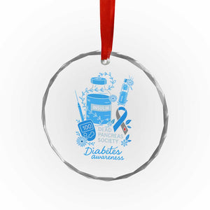Dead Pancreas Society Crystal Glass Ornament Funny Diabetes Awareness Insulin T1D Support - Print Your Wear