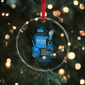 Dead Pancreas Society Crystal Glass Ornament Funny Diabetes Awareness Insulin T1D Support TS10 Print Your Wear