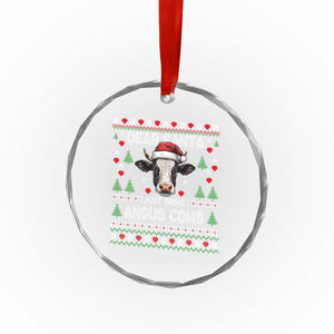 Dear Santa Angus Cow Christmas Crystal Glass Ornament Funny Farm Cow Lover Holiday Farm Ugly Sweater TS02 Print Your Wear