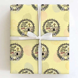 Death Could Not Hold Him Jesus Christian Easter Wrapping Paper Roll He Is Risen Faith Message TS02 Light Yellow Print Your Wear
