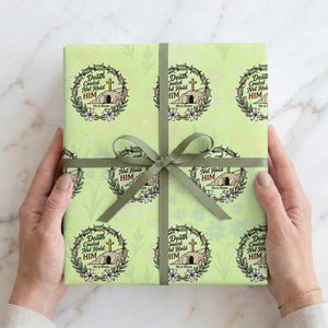 Death Could Not Hold Him Jesus Christian Easter Wrapping Paper Roll He Is Risen Faith Message TS02 Lime Print Your Wear