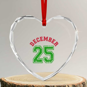 December 25 Christmas Sport Jersey Number Xmas Heart Crystal Glass Ornament TS11 Transparent Glass 3'' Heart Print Your Wear