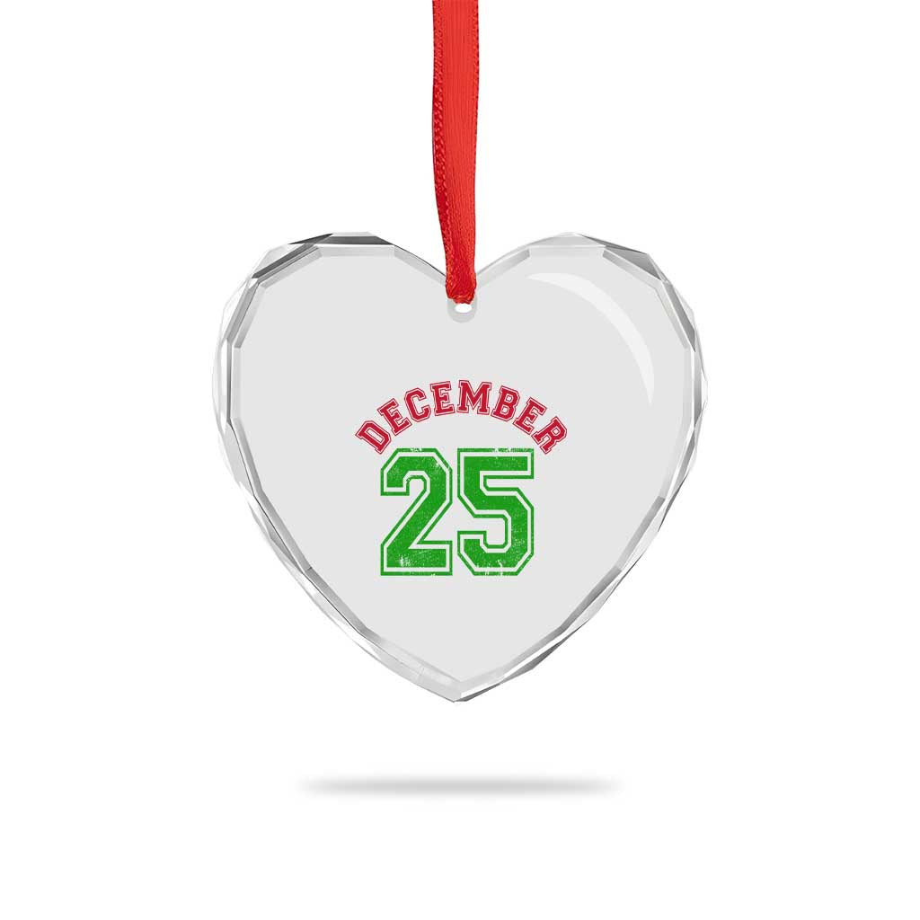 December 25 Christmas Sport Jersey Number Xmas Heart Crystal Glass Ornament TS11 Print Your Wear