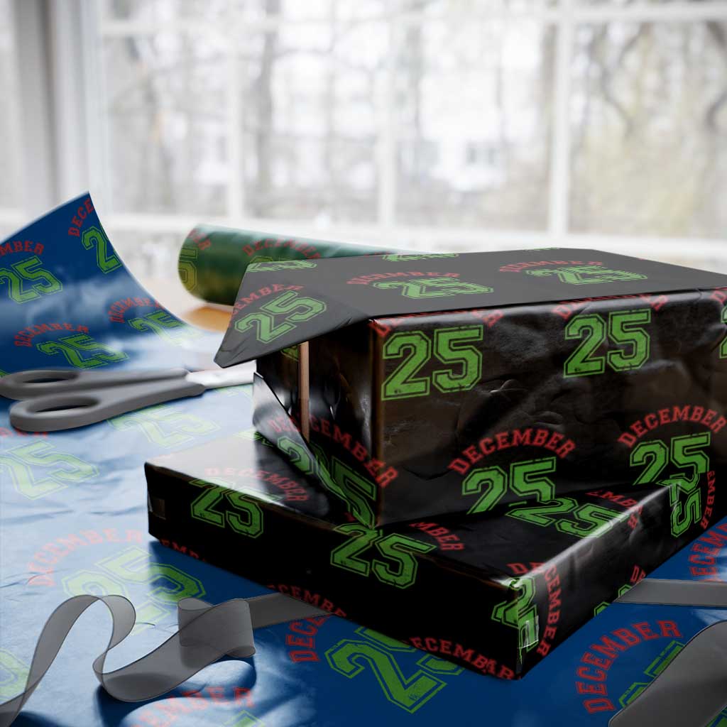 December 25 Christmas Sport Jersey Number Xmas Wrapping Paper Roll TS11 Black Print Your Wear