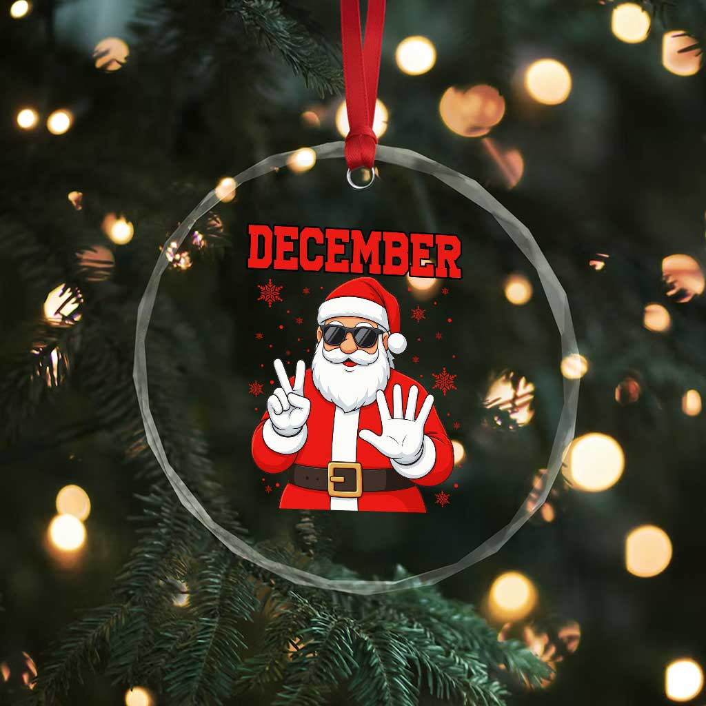 December 25 Crystal Glass Ornament Funny Santa Says Christmas TS14 Print Your Wear