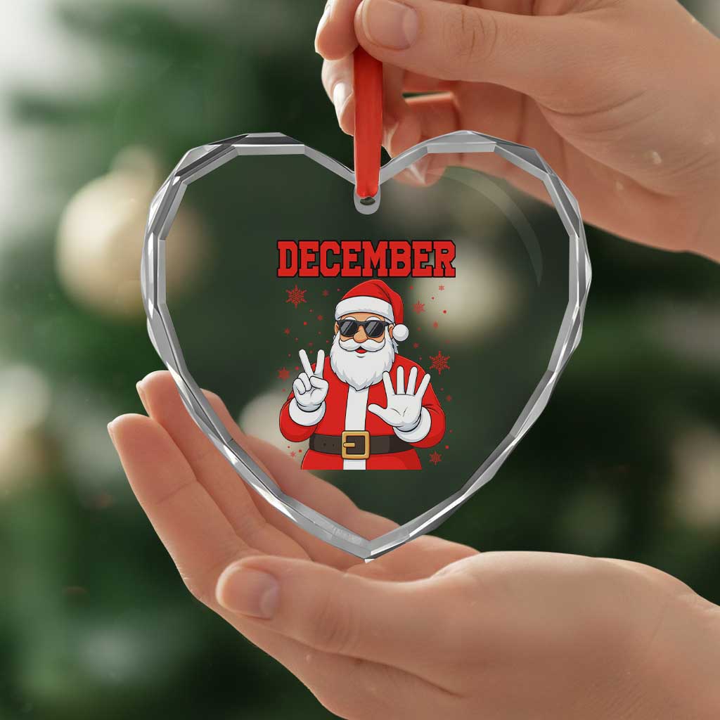 December 25 Heart Crystal Glass Ornament Funny Santa Says Christmas TS14 Print Your Wear