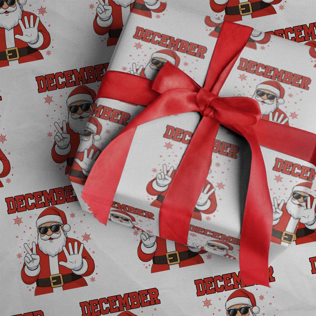 December 25 Wrapping Paper Roll Funny Santa Says Christmas TS14 White Print Your Wear