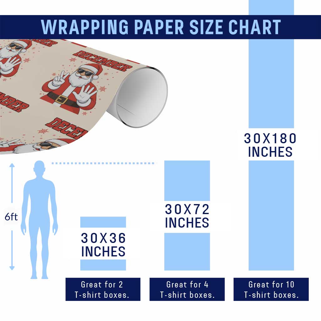 December 25 Wrapping Paper Roll Funny Santa Says Christmas TS14 Print Your Wear