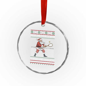 Deck The Courts With Serves And Volleys Crystal Glass Ornament Funny Tennis Ugly Christmas TS12 Print Your Wear