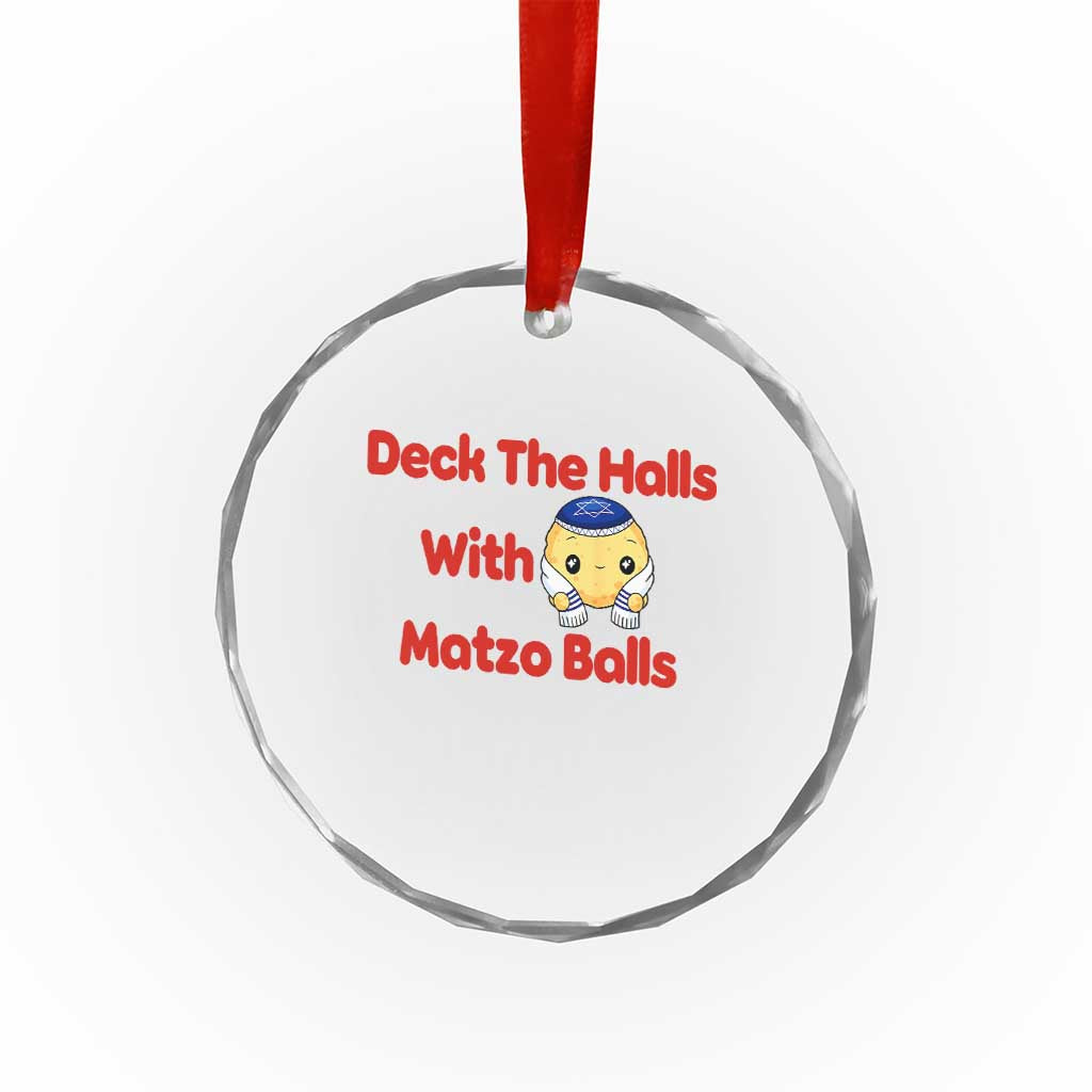 Deck The Halls With Matzo Balls Crystal Glass Ornament Religious Jewish Holiday Gift TS12 Print Your Wear