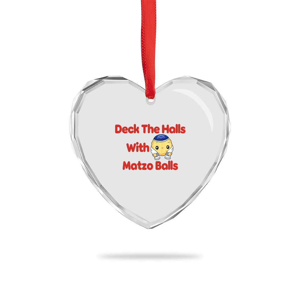 Deck The Halls With Matzo Balls Heart Crystal Glass Ornament Religious Jewish Holiday Gift TS12 Print Your Wear