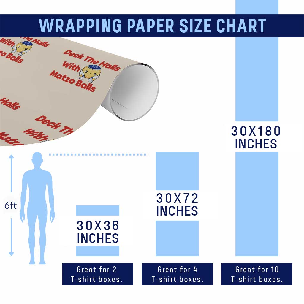 Deck The Halls With Matzo Balls Wrapping Paper Roll Religious Jewish Holiday Gift TS12 Print Your Wear
