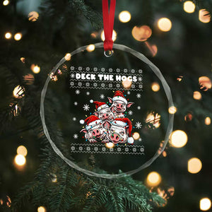 Deck The Hogs Ugly Christmas Sweater Crystal Glass Ornament Pig Lover Gift TS12 Print Your Wear