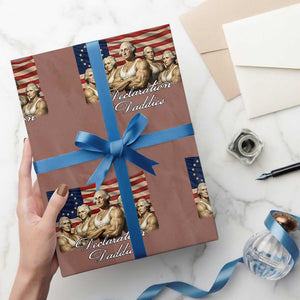 Declaration Daddies Funny 4th of July Founding Fathers Wrapping Paper Roll Vintage Betsy Ross Flag