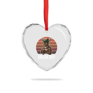 Deer Green Bay Football Heart Crystal Glass Ornament Retro Vintage Style TS12 Print Your Wear
