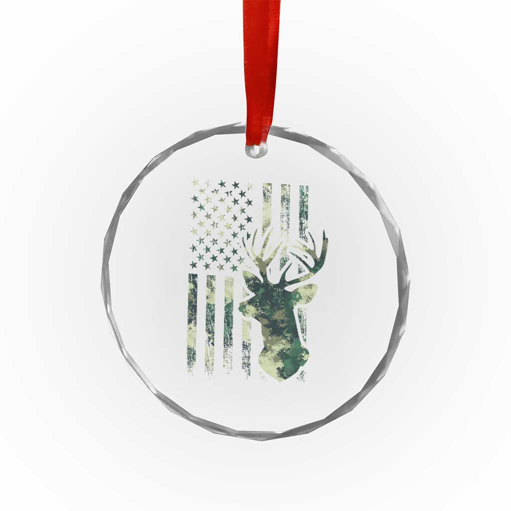 Deer Hunting Camouflage Crystal Glass Ornament Camo US Flag TS02 Print Your Wear