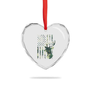 Deer Hunting Camouflage Heart Crystal Glass Ornament Camo US Flag TS02 Print Your Wear