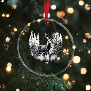 Deer Hunting Crystal Glass Ornament Deer Forest Nature Lover Stag Hunter TS02 Print Your Wear
