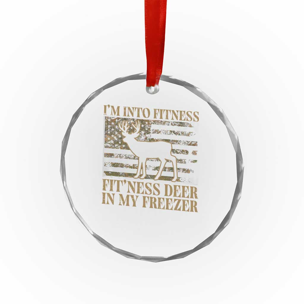 Deer Hunting Crystal Glass Ornament Im Into Fitness Fit Ness Deer Freezer Camo American Flag TS10 Print Your Wear